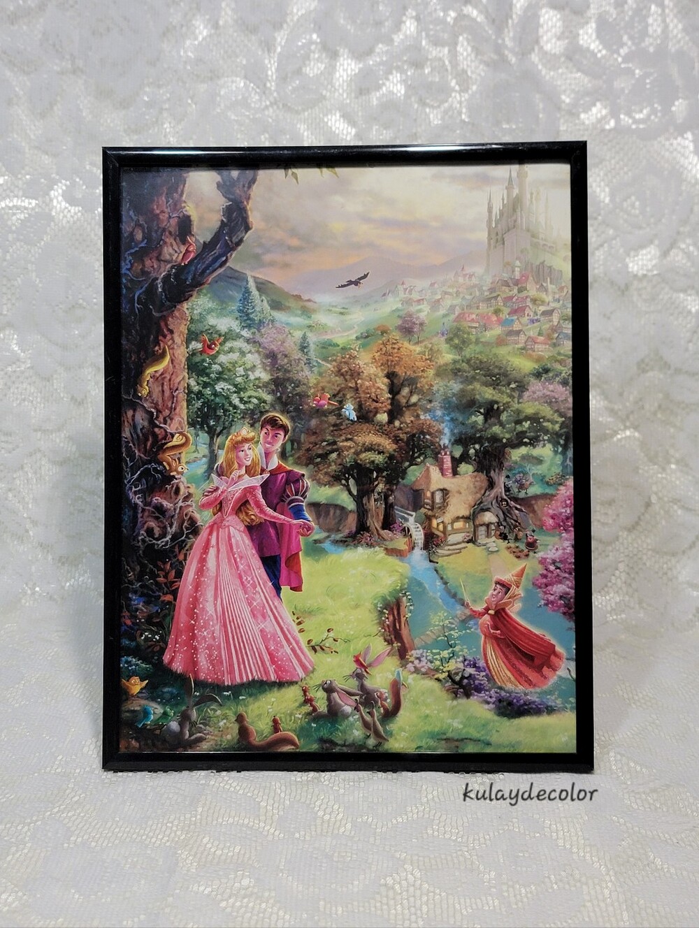 Framed Disney Dreams Sleeping Beauty and Prince Phillip Calendar Print Wall Art